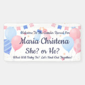 エレガントな「She or He?」ジェンダーリビールバルーン 横断幕 (横)