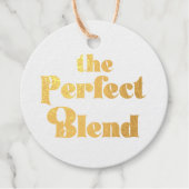 エレガントな「The Perfect Blend」ウェディングフォト フェイバータグ (正面)