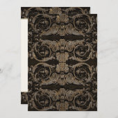 エレガントなAntiqued金ゴールドのバロック式のリハーサルの夕食 招待状 (正面/裏面)