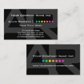 エレガントなARのモノグラムの黒いおよび灰色の基本的な色の点 名刺 (正面/裏面)