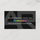 エレガントなARのモノグラムの黒いおよび灰色の基本的な色の点 名刺 (裏面)