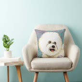 エレガントなBichon Frise クッション (椅子)