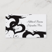 エレガントなBlack&の白いハートの名刺 名刺 (裏面)