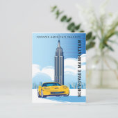 エレガントなBON VOYAGE MANHATTANデザイン ポストカード (スタンド正面)