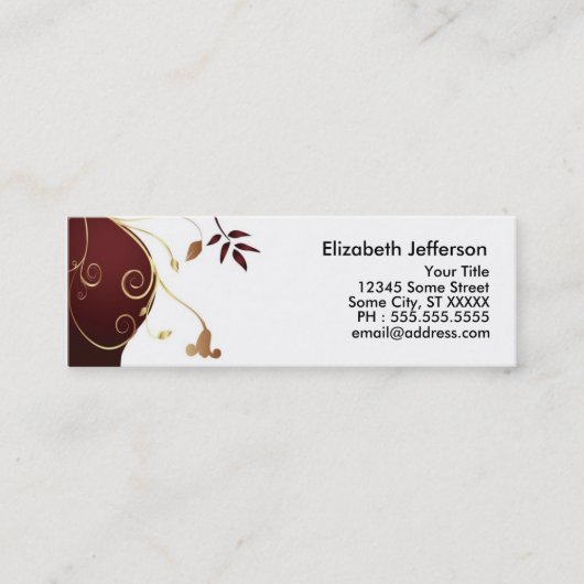 エレガントなBusinesscard スキニー名刺 (正面)