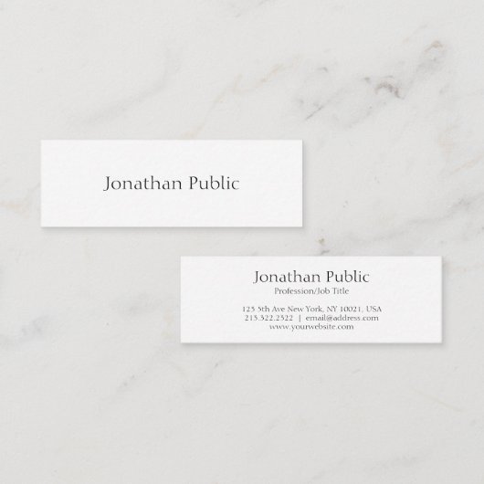 エレガントなCalligraphedのモダンでシンプルなテンプレートのカッコいい スキニー名刺 (正面/裏面)