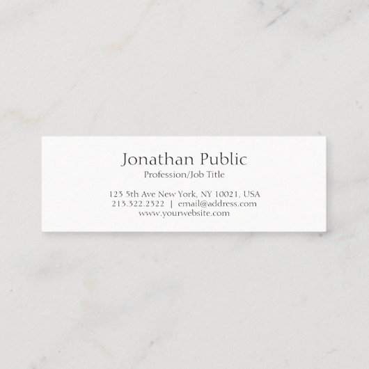 エレガントなCalligraphedのモダンでシンプルなテンプレートのカッコいい スキニー名刺 (裏面)