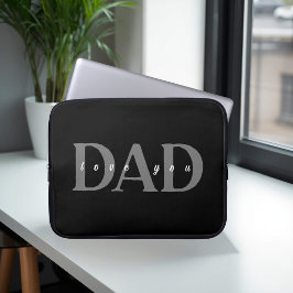 エレガントなDAD Love You ブラックノートパソコンケース ラップトップスリーブ