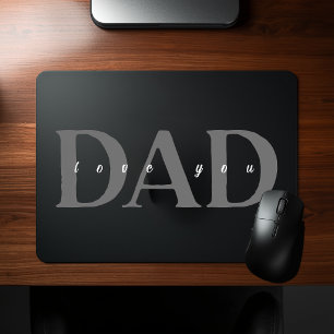 エレガントなDAD Love You ブラック マウスパッド