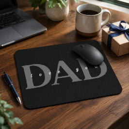 エレガントなDAD Love You ブラック マウスパッド