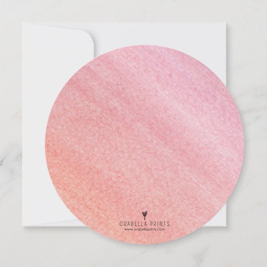 エレガントなDoilyのベビーシャワーの招待状/ピンクの珊瑚 招待状 (裏面)