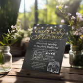 エレガントなEAT ドリンク＆ビー・マリード ウェディング招待状 招待状