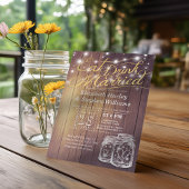 エレガントなEAT ドリンク＆ビー・マリード ウェディング招待状 招待状