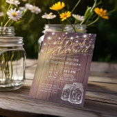 エレガントなEAT ドリンク＆ビー・マリード ウェディング招待状 招待状