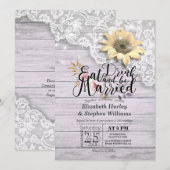 エレガントなEAT Drink & Be Married ウェディング招待状 招待状 (正面/裏面)