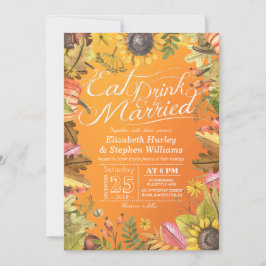 エレガントなEAT Drink & Be Married ウェディング招待状 招待状