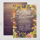 エレガントなEAT Drink & Be Married ウェディング招待状 招待状 (正面/裏面)