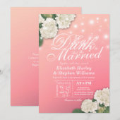 エレガントなEAT Drink & Be Married ウェディング 招待状 (正面/裏面)