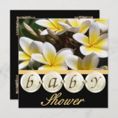 エレガントなFrangipaniのベビーシャワーの招待状 招待状 (正面/裏面)