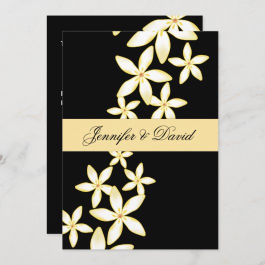 エレガントなFrangipaniの結婚式招待状 招待状 (正面/裏面)