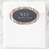 エレガントなILYステッカー クリーム ローズ 楕円形シール (バッグ)