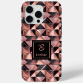 エレガントなiPhoneケース ローズゴールド 幾何学メタリック Case-Mate iPhoneケース (裏面)