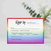エレガントなLGBTQ+プライドウェディング 出欠カード (スタンド正面)