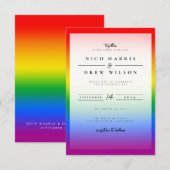 エレガントなLGBTQ+プライドウェディング 招待状 (正面/裏面)