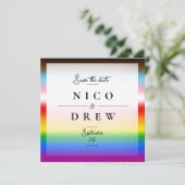 エレガントなLGBTQ+ プライド結婚式 セーブザデート (スタンド正面)