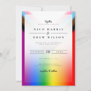 エレガントなLGBTQ+ プライド結婚式 招待状