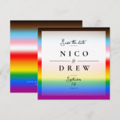 エレガントなLGBTQ+ プライド ウェディング セーブザデート (正面/裏面)