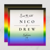 エレガントなLGBTQ+ BIPOCプライドウェディング セーブザデート (正面/裏面)