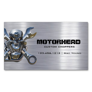 エレガントなMetalworkのスカルおよびレンチ マグネット名刺