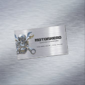 エレガントなMetalworkのスカルおよびレンチ マグネット名刺 (インサイチュ)