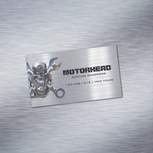 エレガントなMetalworkのスカルおよびレンチ マグネット名刺 (インサイチュ)