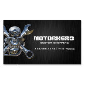 エレガントなMetalworkのスカルおよびレンチ マグネット名刺 (正面)
