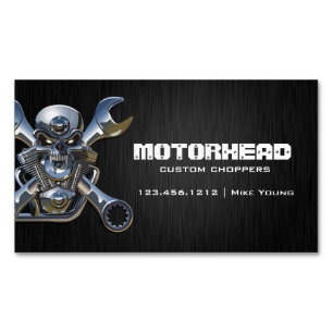 エレガントなMetalworkのスカルおよびレンチ マグネット名刺