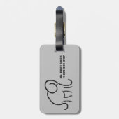 エレガントなminimalisのカッコいいの様式化された象 ラゲッジタグ (裏面縦)