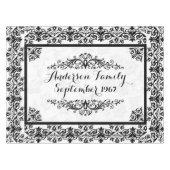 エレガントなmonogramedダマスク織 テーブルクロス (正面(横))