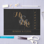 エレガントなMr.＆Mrs. フォーエバーの結婚式用ティッシュペーパー 薄葉紙 (クラフト)