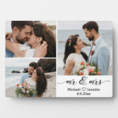 エレガントなMr. & Mrs. 結婚写真コラージュ アニバーサリー フォトプラーク (正面)