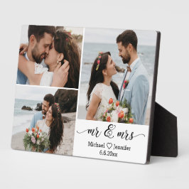 エレガントなMr. & Mrs. 結婚写真コラージュ アニバーサリー フォトプラーク