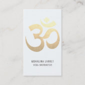 エレガントなOmの金ゴールドの黙想の記号のヨガのインストラクター 名刺 (正面)