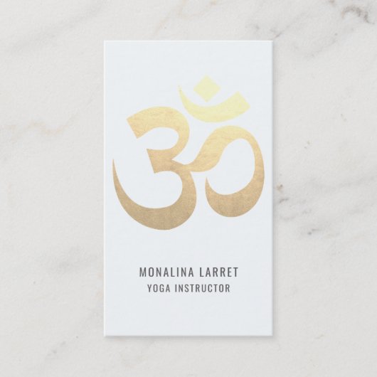エレガントなOmの金ゴールドの黙想の記号のヨガのインストラクター 名刺 (正面)