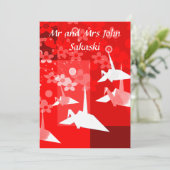 エレガントなOrigamiの結婚式のパーティの招待状 招待状 (スタンド正面)