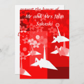 エレガントなOrigamiの結婚式のパーティの招待状 招待状 (正面/裏面)