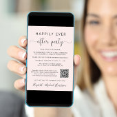 エレガントなQRコード写真ピンクの結婚式の披露宴 招待状