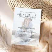 エレガントなQRコード招待状 フォト シンプル ダスティーブルー 招待状