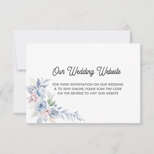 エレガントなQRコード結婚式招待カード - 結婚式 出欠カード (正面)