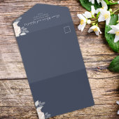 エレガントなQRコード フラワーリース オンライン招待状 ブッシュローズ オールインワン招待状